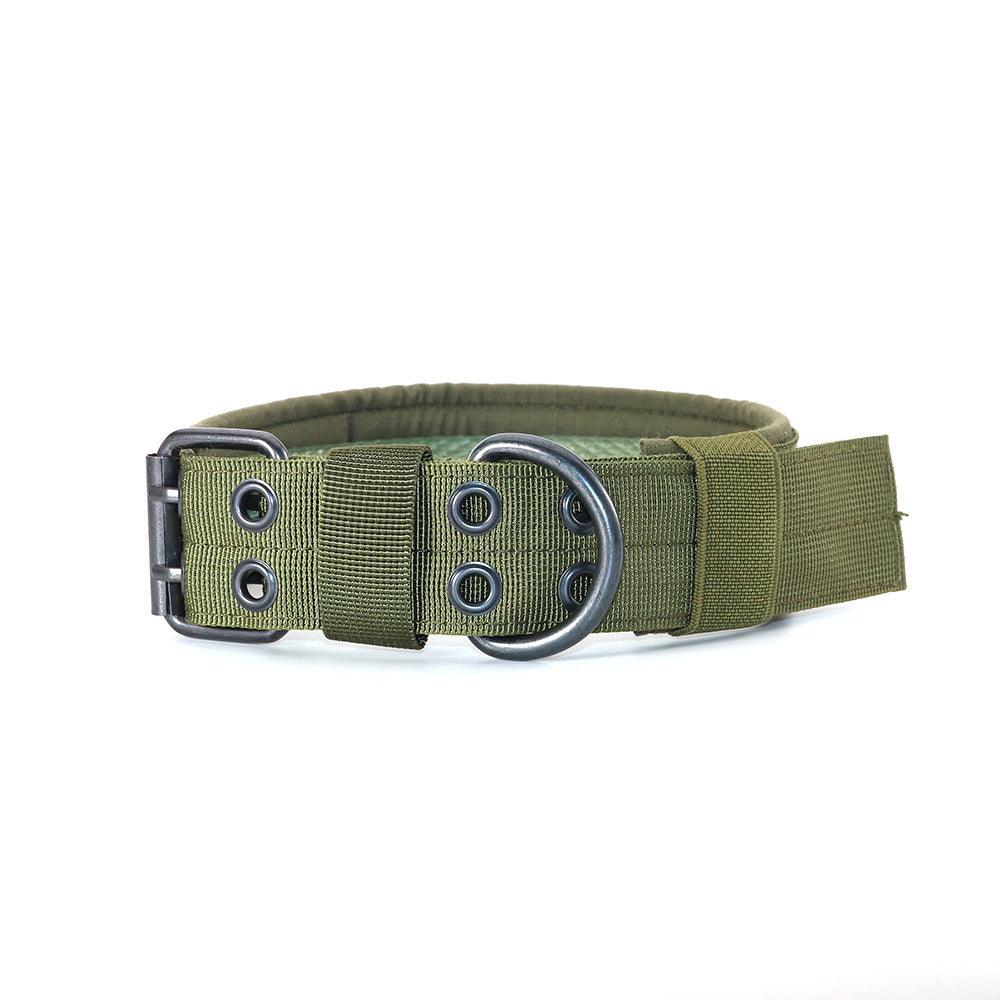 Stylish Striped Canvas Dog Collar For Medium And Large Dogs-1