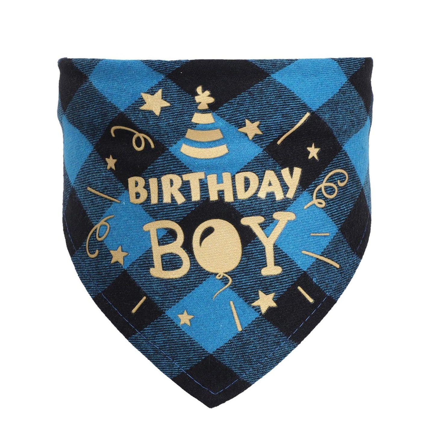 Checkered Cotton Pet Scarf - Stylish Birthday Party Accessory For Cats And Dogs-1