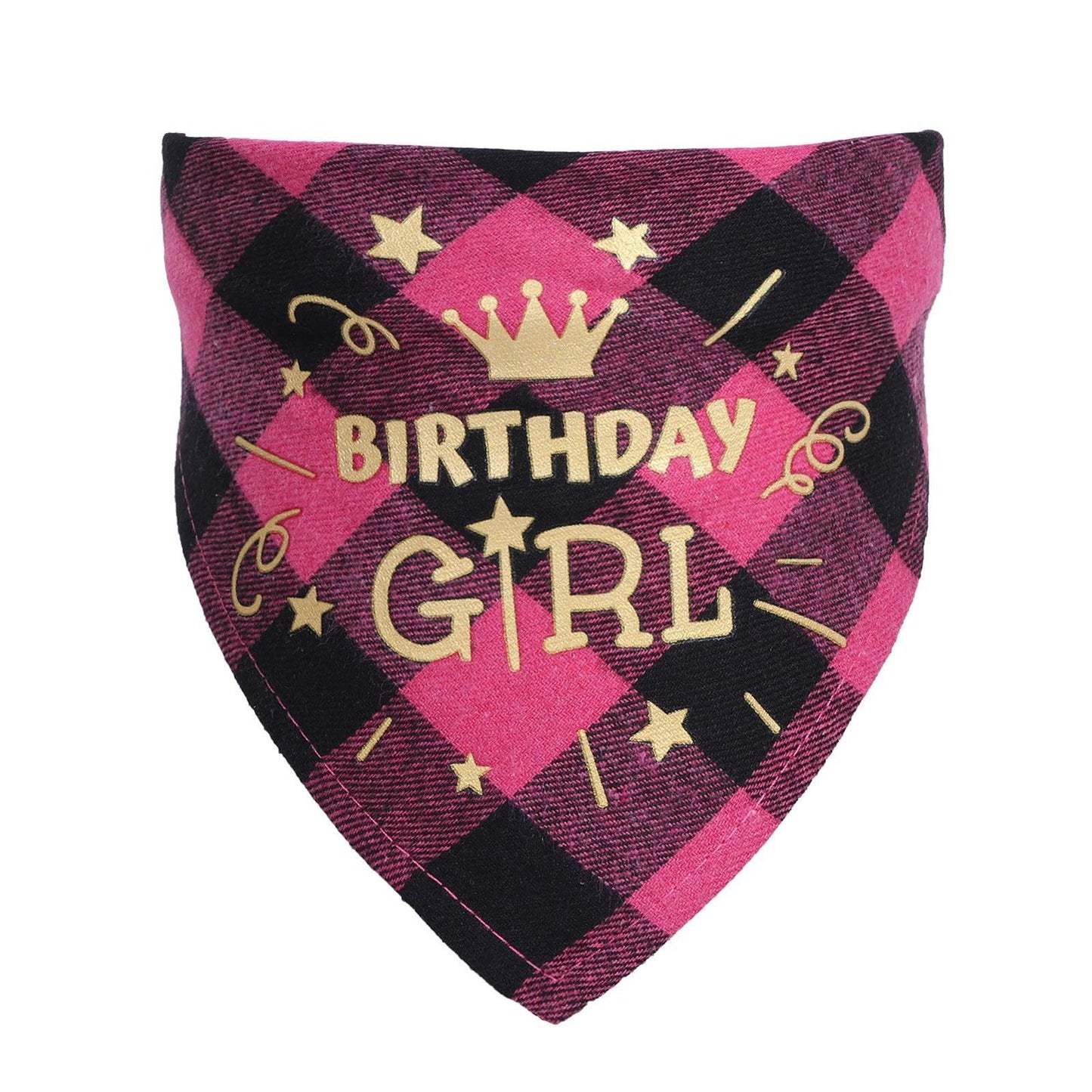 Checkered Cotton Pet Scarf - Stylish Birthday Party Accessory For Cats And Dogs-4