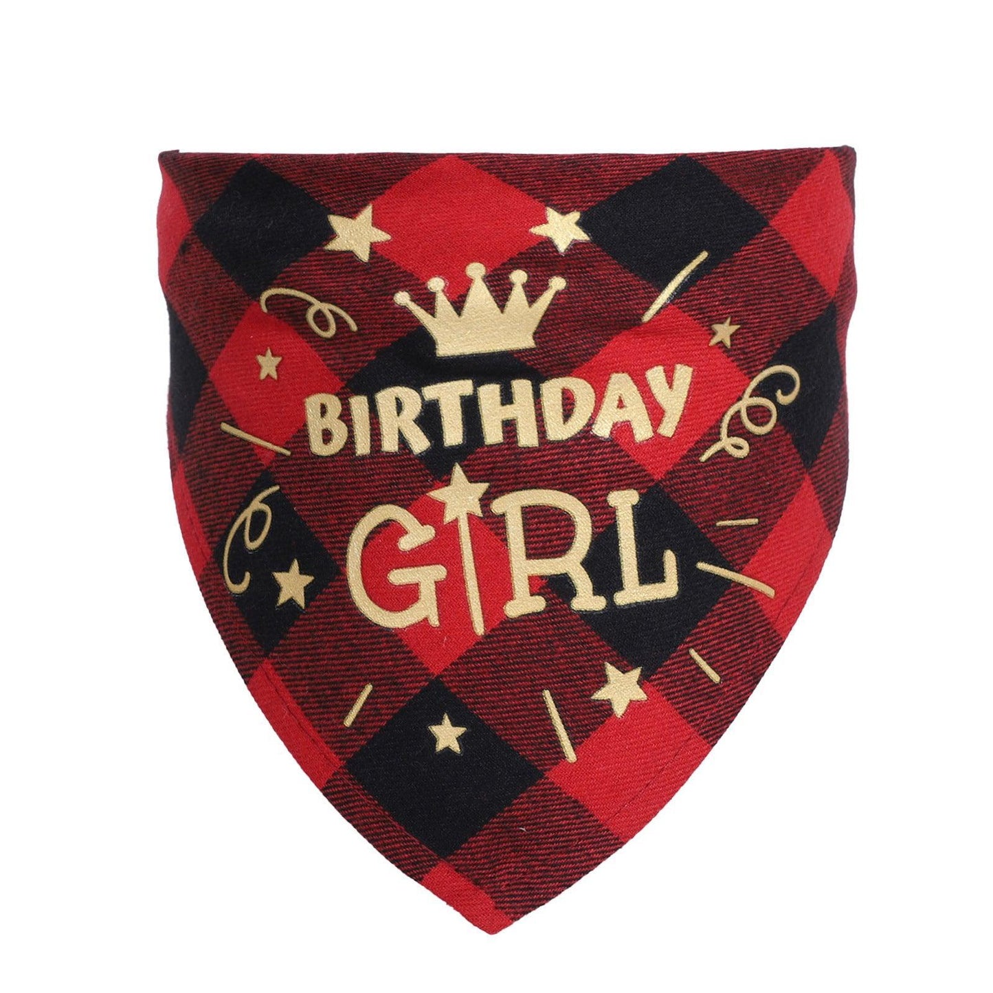 Checkered Cotton Pet Scarf - Stylish Birthday Party Accessory For Cats And Dogs-2