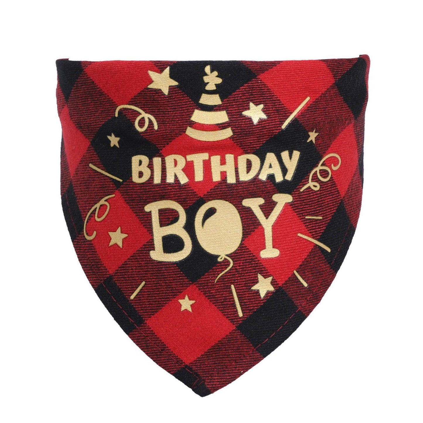 Checkered Cotton Pet Scarf - Stylish Birthday Party Accessory For Cats And Dogs-0