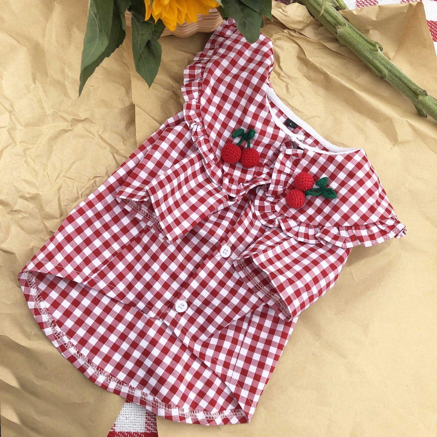Checkered Summer Dog Shirt: Stylish And Breathable For Small Dogs-3