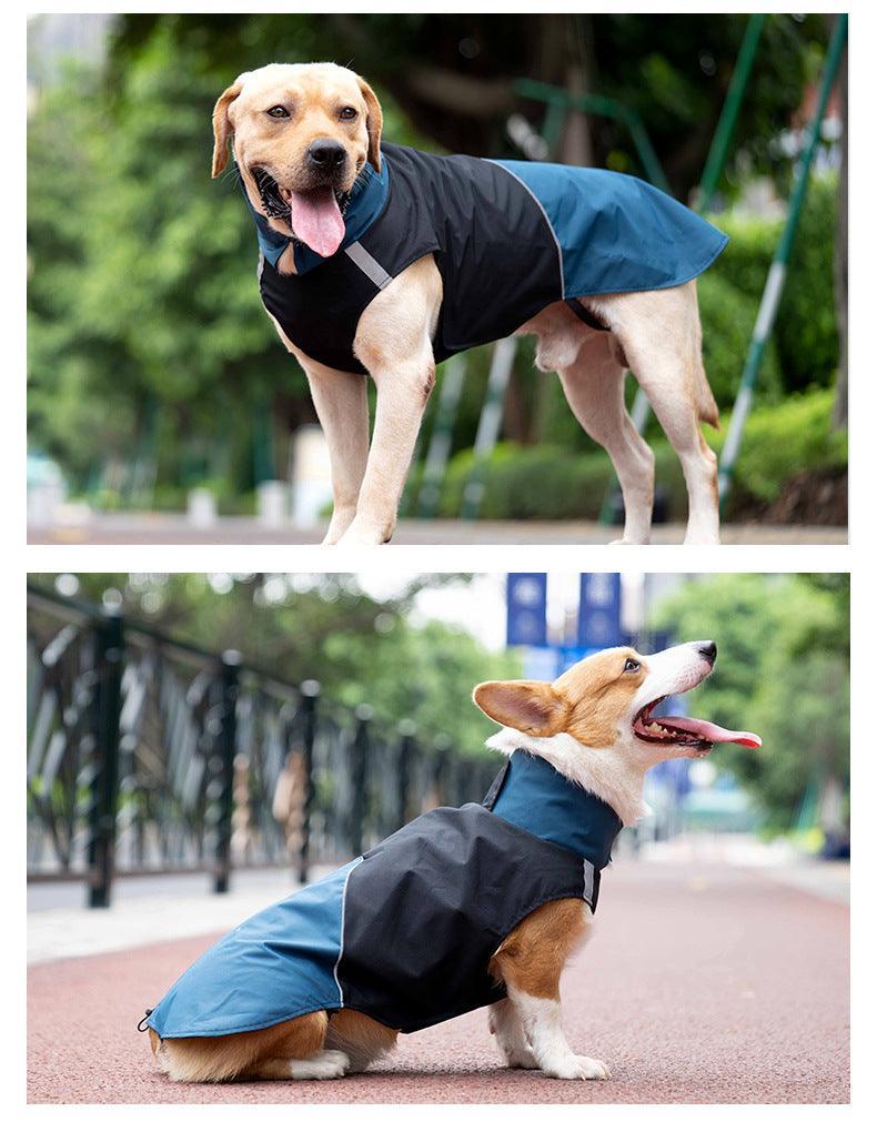 Colorblock Reflective Dog Raincoat - Waterproof Pet Jacket-2