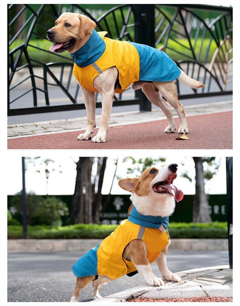 Colorblock Reflective Dog Raincoat - Waterproof Pet Jacket-4