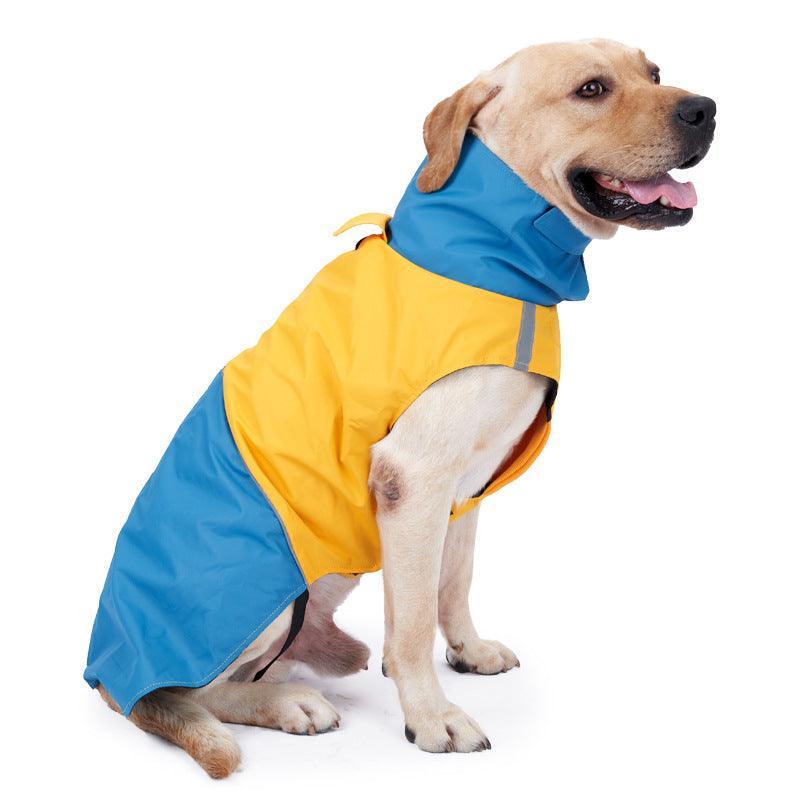 Colorblock Reflective Dog Raincoat - Waterproof Pet Jacket-1