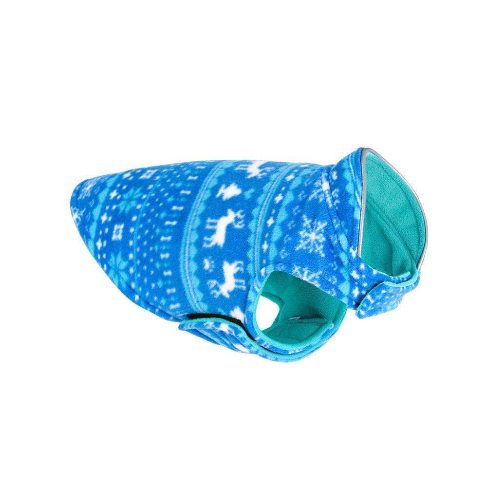 Cozy Christmas Printed Polar Fleece Double-Sided Dog Jacket-2
