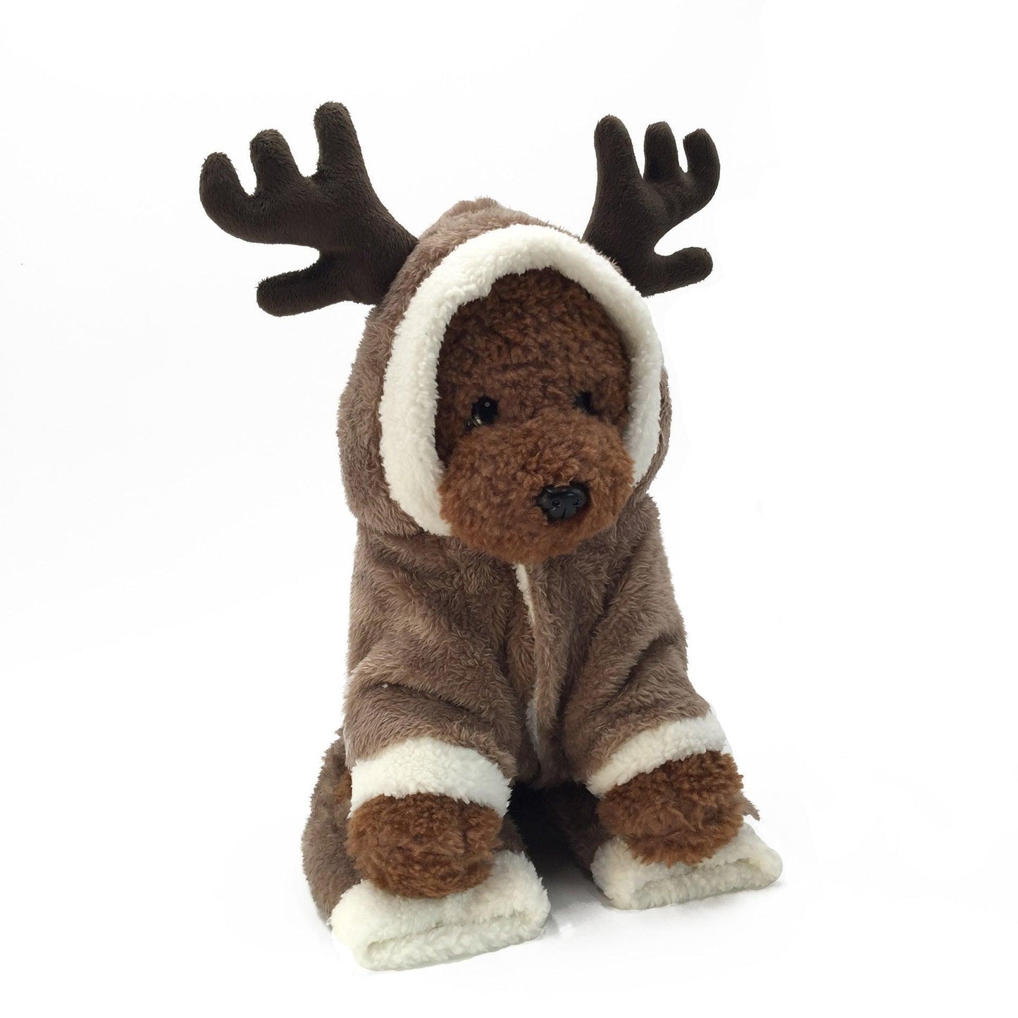 Cozy Coral Fleece Elk Christmas Dog Clothes-5