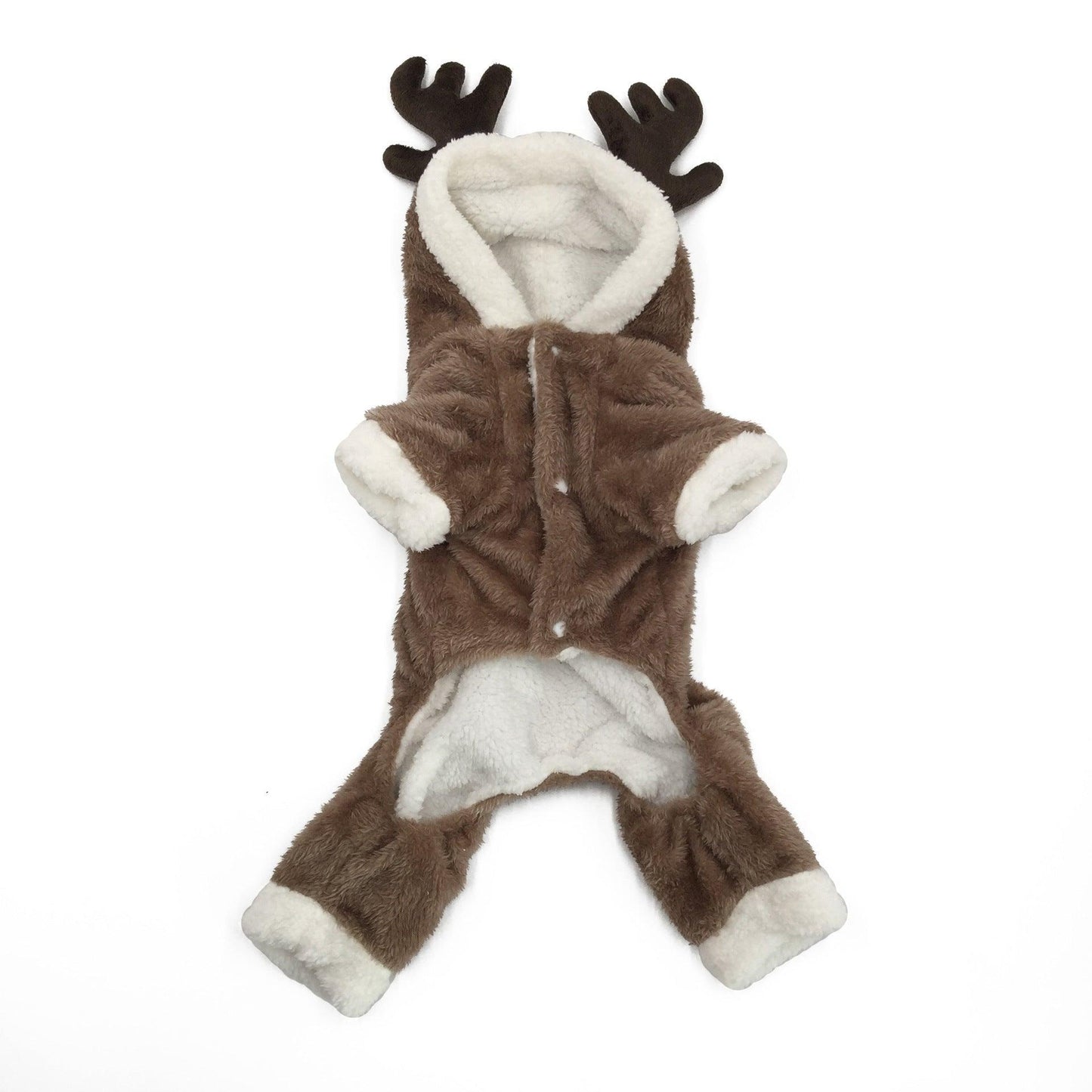 Cozy Coral Fleece Elk Christmas Dog Clothes-2