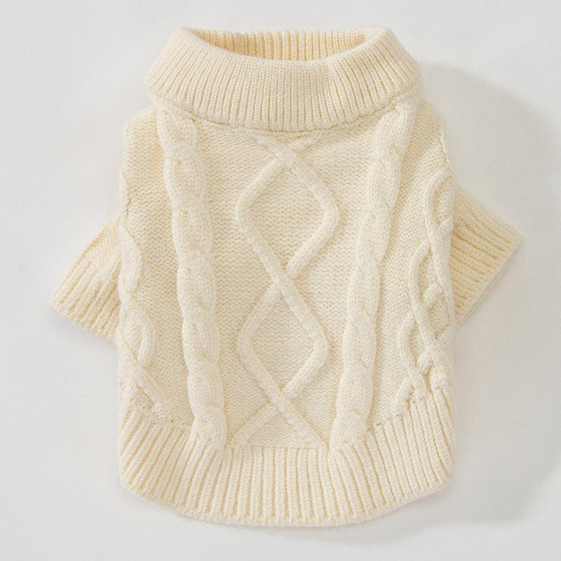 Cozy Knitted Ribbed Pet Sweater For Small Dogs And Cats-0
