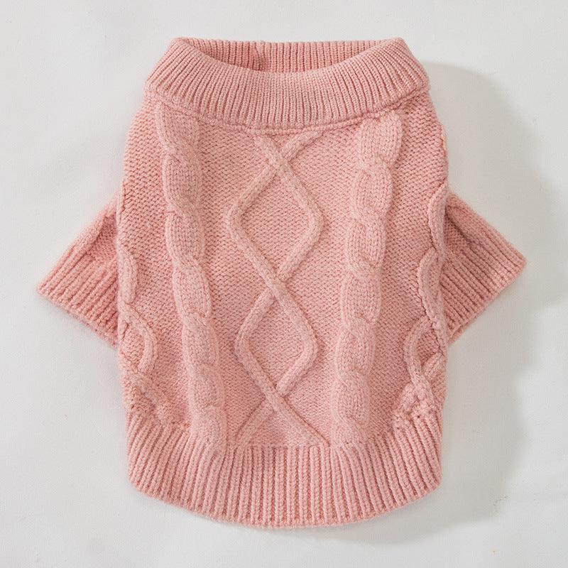 Cozy Knitted Ribbed Pet Sweater For Small Dogs And Cats-3