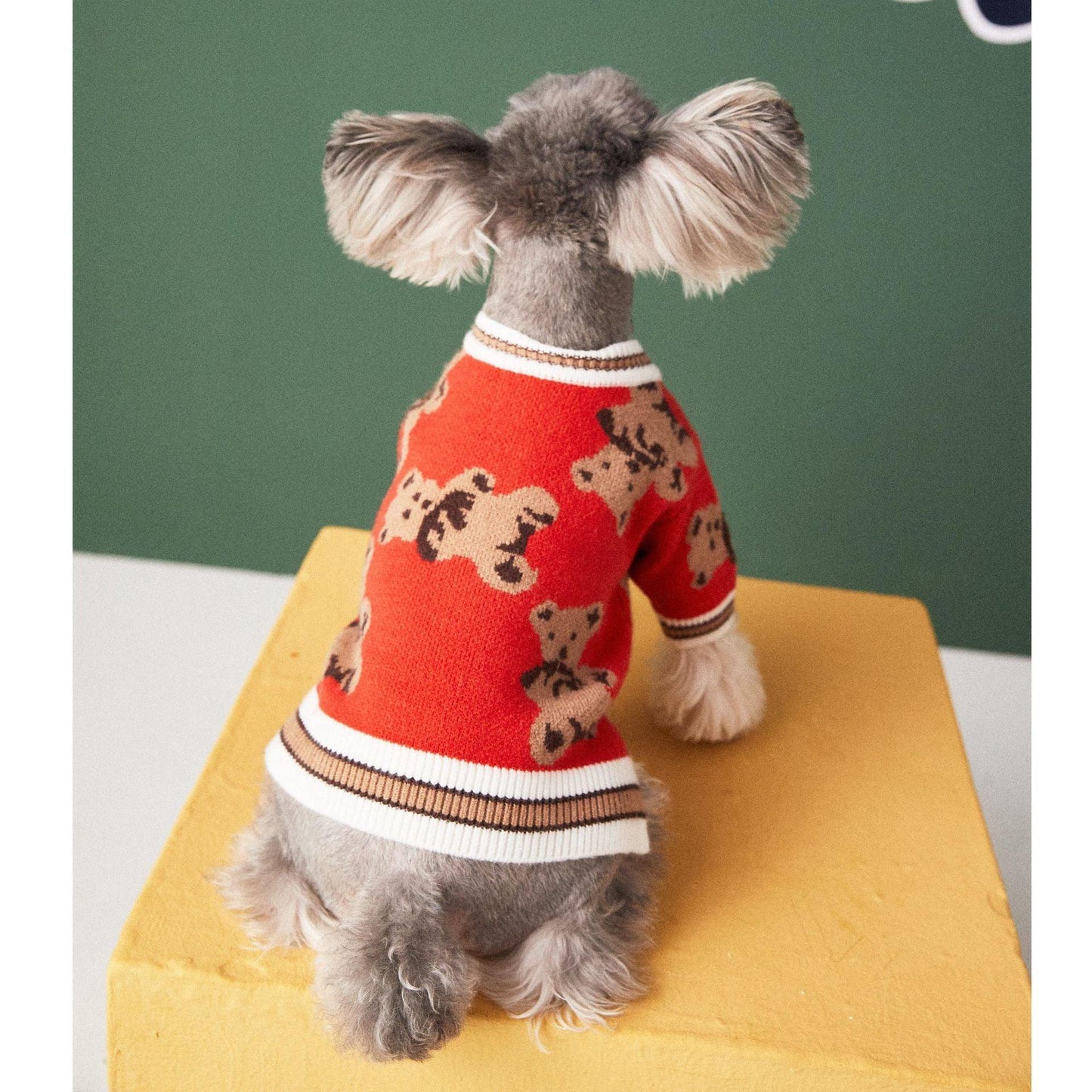 Preppy Paws V-Neck Striped Sweater - Cozy Winter Apparel For Dogs And Cats-1