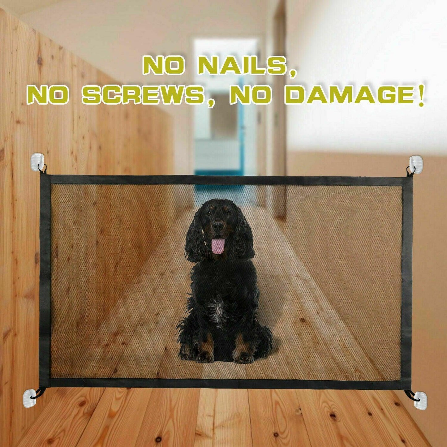 Portable Mesh Pet Safety Gate - Secure Your Pets Anywhere!-2
