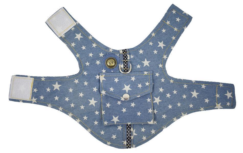 Denim Starry Sky Pet Vest Harness-2