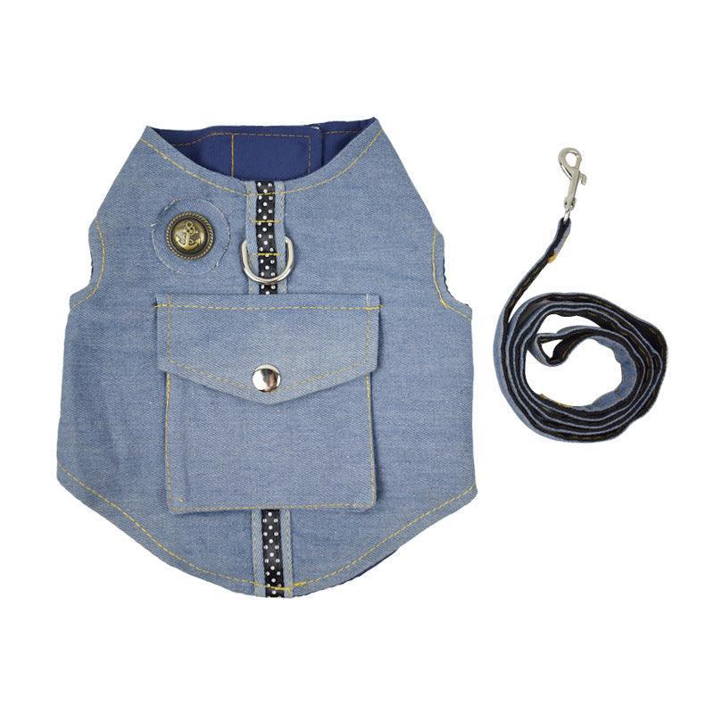 Denim Starry Sky Pet Vest Harness-6