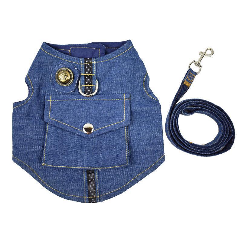 Denim Starry Sky Pet Vest Harness-5