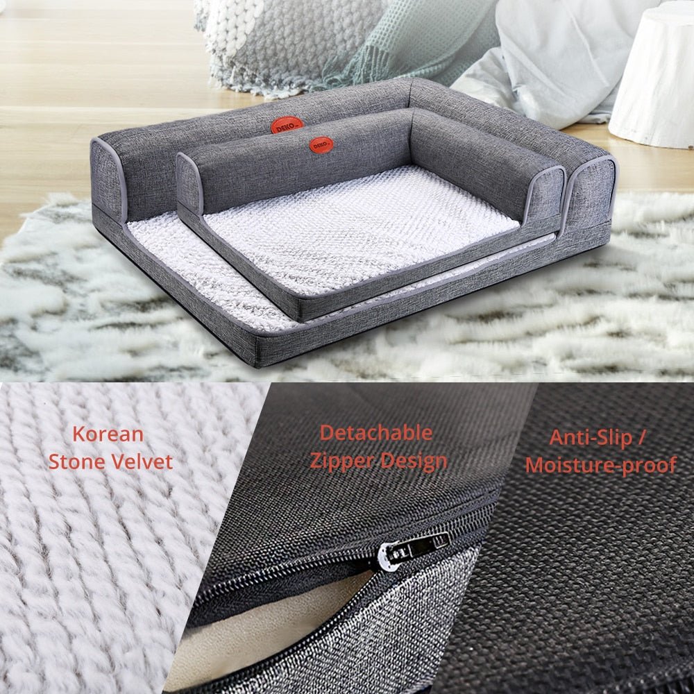 Dog Bed Soft Waterproof Cushion Sofa Cat House Warm Bed Puppy L Type Puppy Sleeping Hondenmand Mat Dog Supplies-1