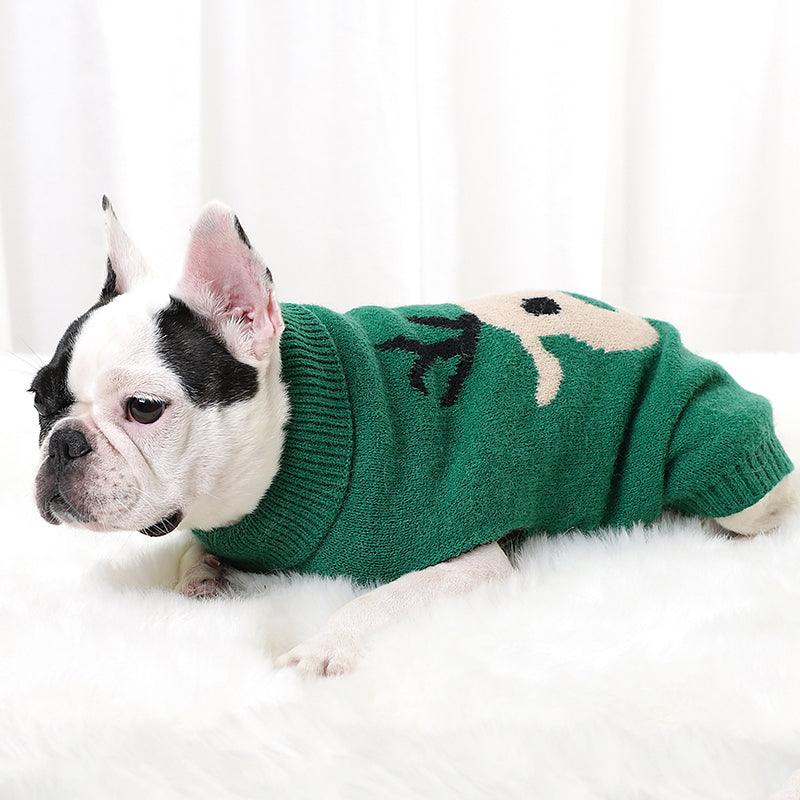 Festive Fairytale Pet Sweater: Elk Printed Knitwear For Dogs And Cats-1