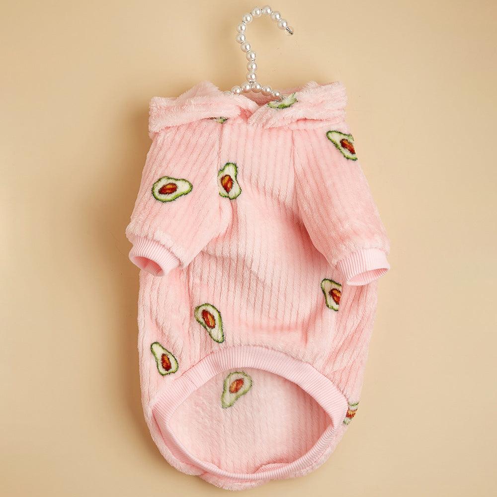 Fashionable Pet Avocado Print Hoodie For Cats And Dogs-2