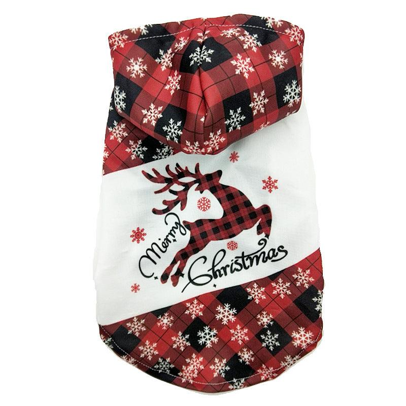 Festive Elk Print Christmas Dog Sweatshirt-2