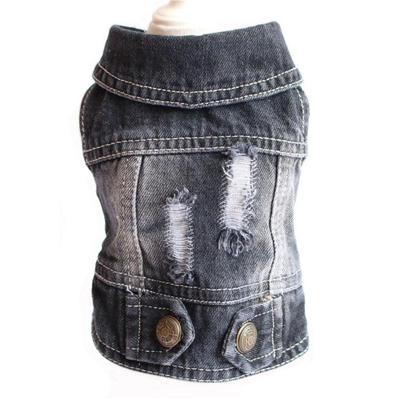 Stylish Denim Dog Jacket: Trendy Pet Fashion For Small Dogs-4