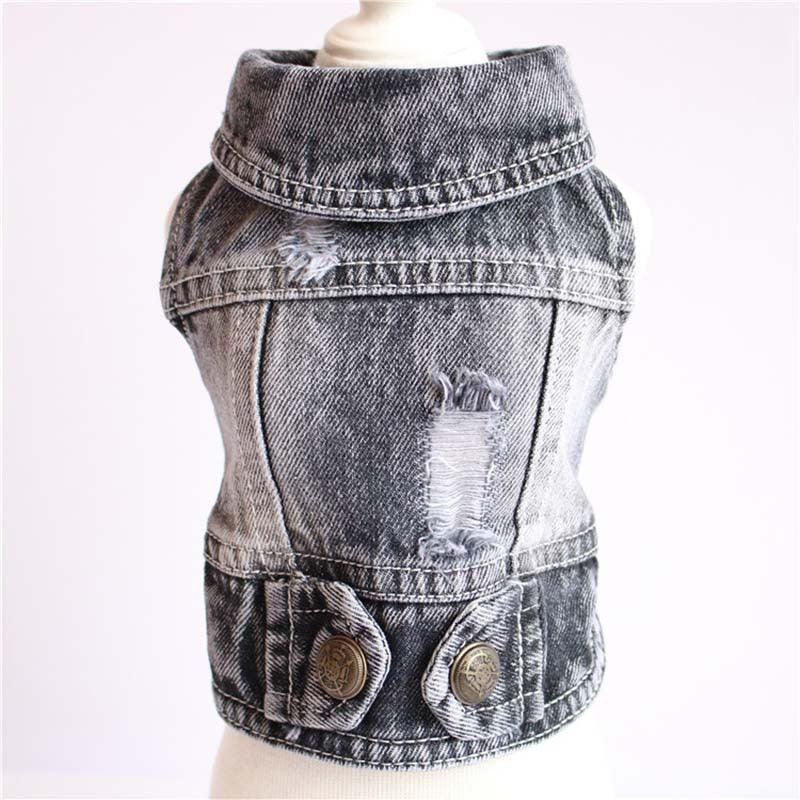 Stylish Denim Dog Jacket: Trendy Pet Fashion For Small Dogs-8