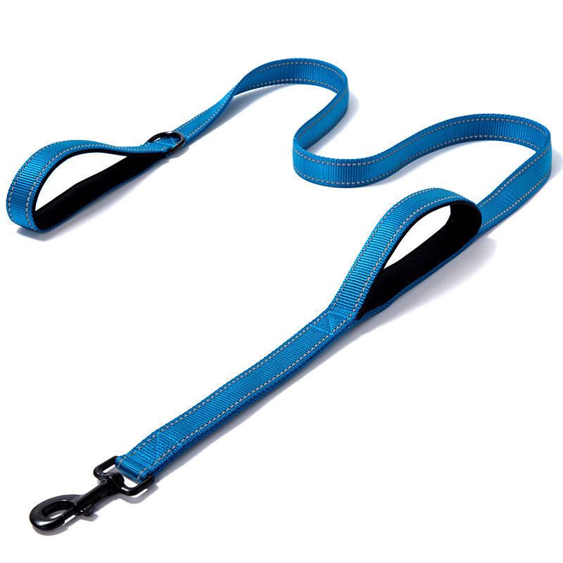 Reflective Nylon Double Thickened Dog Leash - Enhanced Visibility And Durability-5