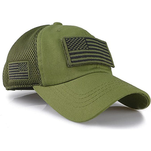 Tactical Camouflage Baseball Caps Men Summer Mesh Military Army Caps Constructed Trucker Cap Hats With USA Flag Patches-9