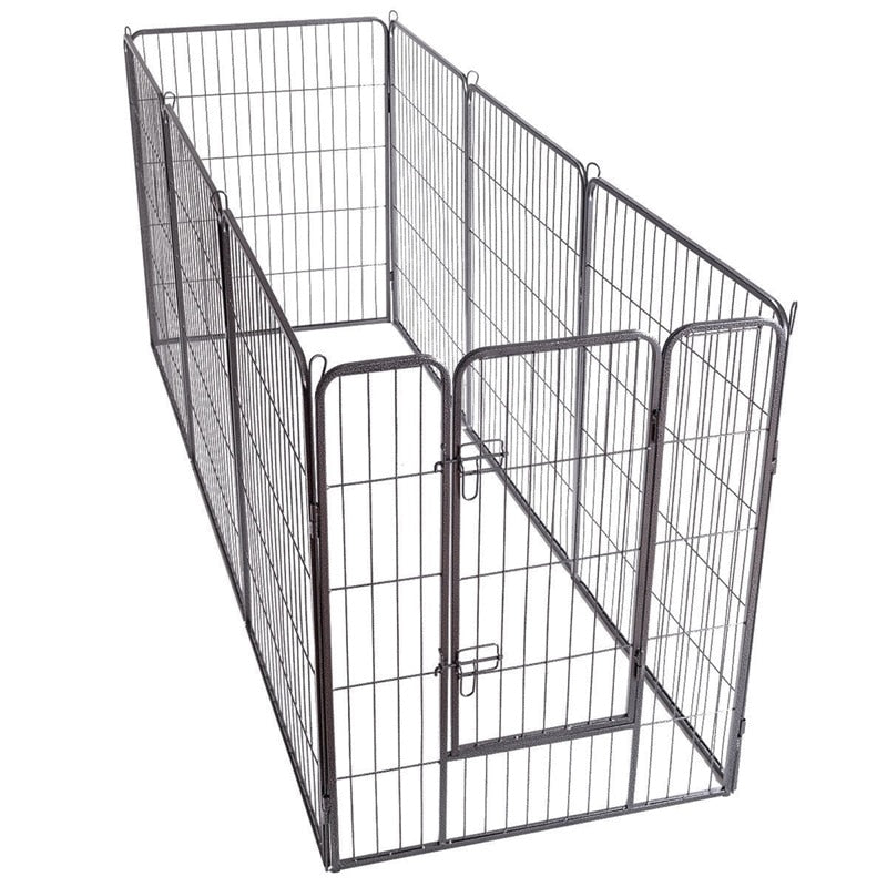 40" 8 Metal Panel Heavy Duty Pet Playpen Dog Fences Black Security Gate Supplies for Pets PS7067-3