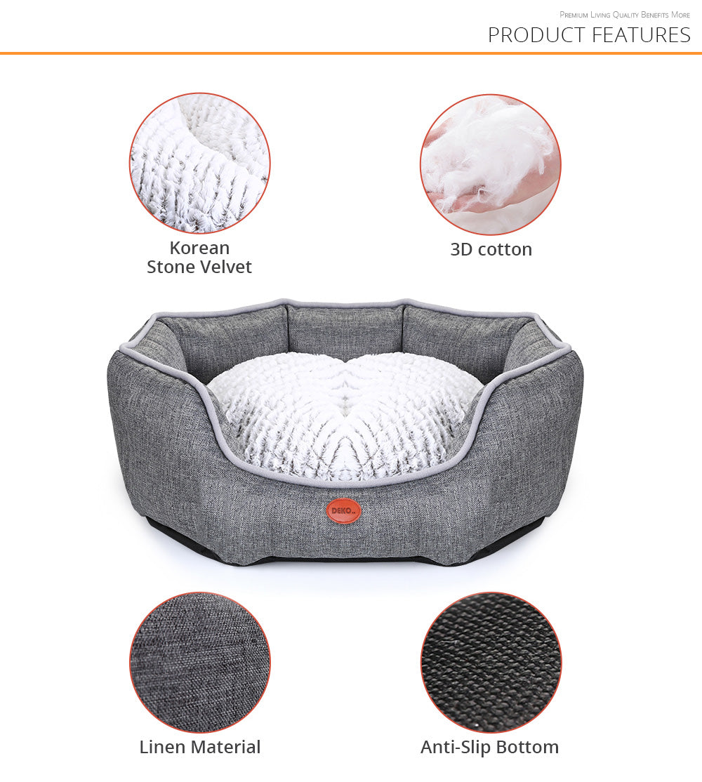 Soft Dog Bed Sleeping Gary Sofa Hondenmand Waterproof Cushion Mat For Pets Puppy Cat Cotton Pillow Pet Supplies-4