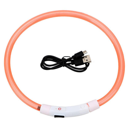 Usb Rechargeable Glow-In-The-Dark Pet Collar With Three Flashing Modes-3
