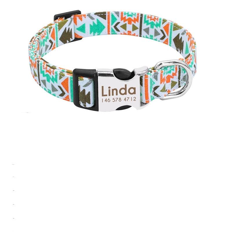 Personalized Engraved Dog Tag Collar - Customizable Nylon Collar For Medium To Large Dogs-1