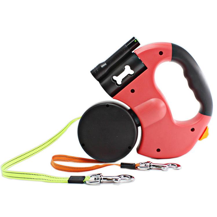 The Ultimate Dual-Headed Pet Leash: Retractable, Rotatable, And Illuminated-1