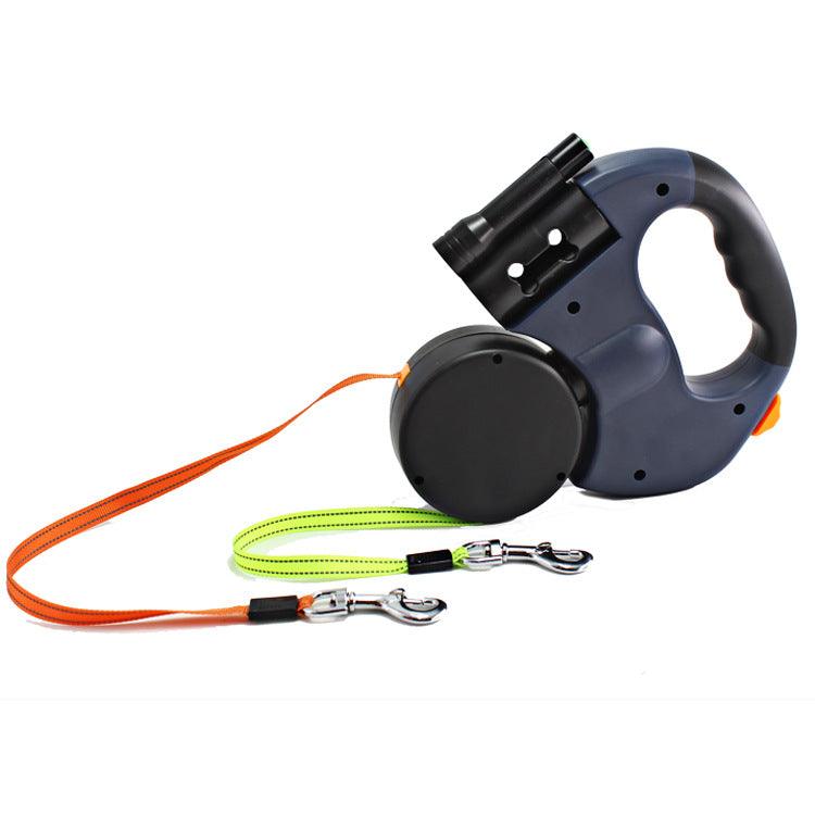 The Ultimate Dual-Headed Pet Leash: Retractable, Rotatable, And Illuminated-3
