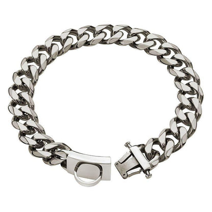 Titanium Steel Chain Dog Leash And Collar Set For Medium And Large Breeds-0