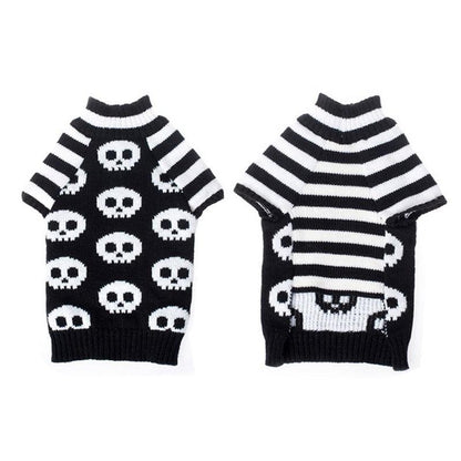 Skull Dog Halloween Sweater - Spooky Pet Fashion For All Seasons-2
