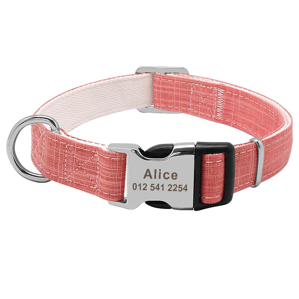 Personalized Engraved Dog Tag Collar - Customizable Nylon Collar For Medium To Large Dogs-6