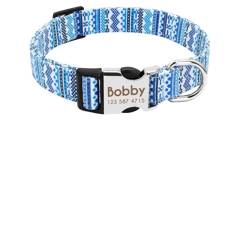 Personalized Engraved Dog Tag Collar - Customizable Nylon Collar For Medium To Large Dogs-2