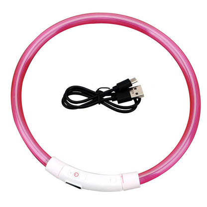 Usb Rechargeable Glow-In-The-Dark Pet Collar With Three Flashing Modes-7