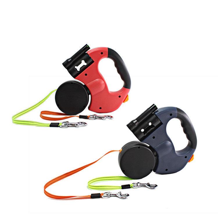 The Ultimate Dual-Headed Pet Leash: Retractable, Rotatable, And Illuminated-2