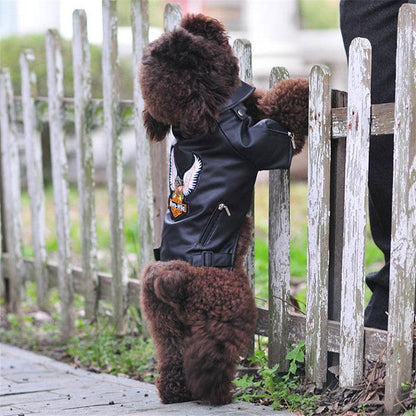 Luxury Leather Dog Coat - Chic And Stylish Pet Outerwear-3