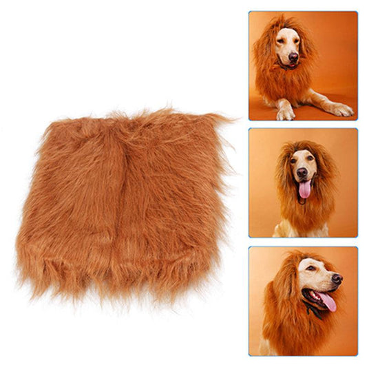 Lion King Pet Cosplay Costume: Winter Warm Wig For Cats And Dogs-0