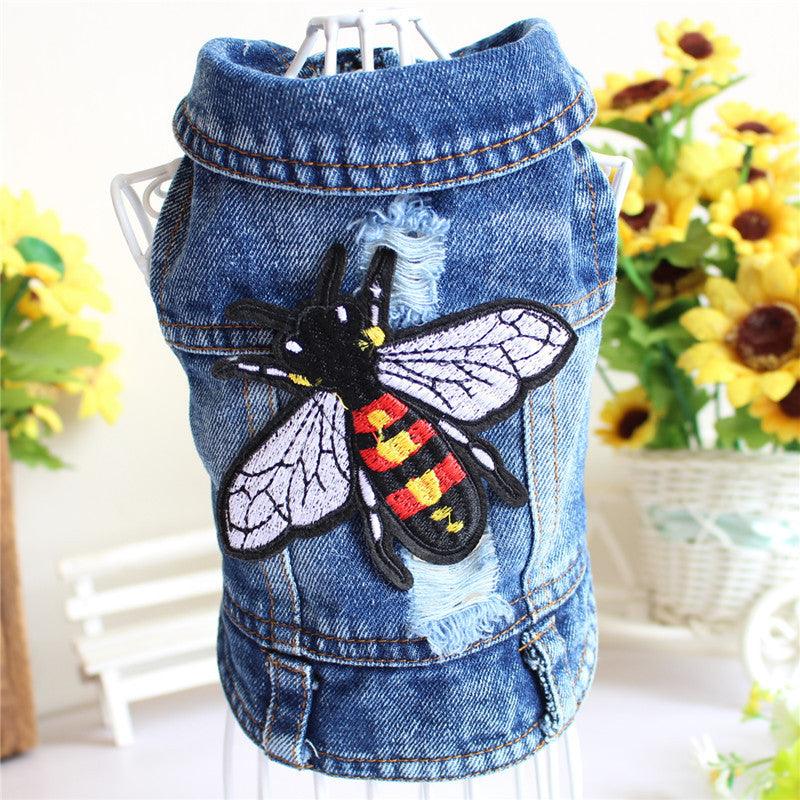 Stylish Denim Dog Jacket: Trendy Pet Fashion For Small Dogs-3