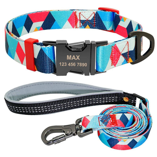 Personalized Pet Id Dog Collar With Customizable Dog Tag-0