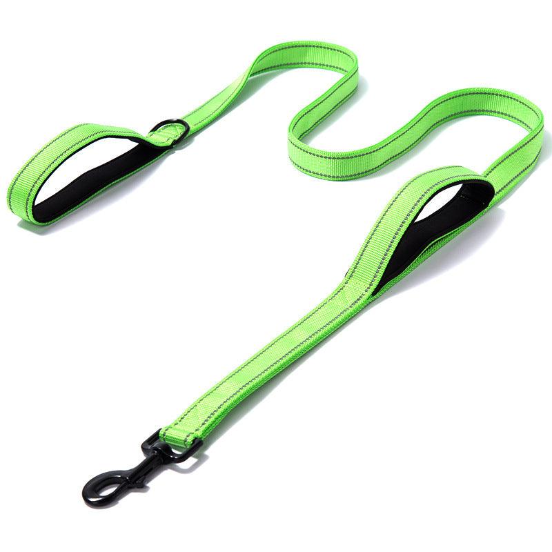 Reflective Nylon Double Thickened Dog Leash - Enhanced Visibility And Durability-10