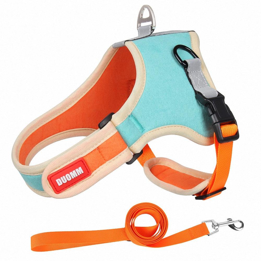 Luxury Suede Dog Harness Set: Stylish Leash And Adjustable Chest Strap For Pet Comfort-5
