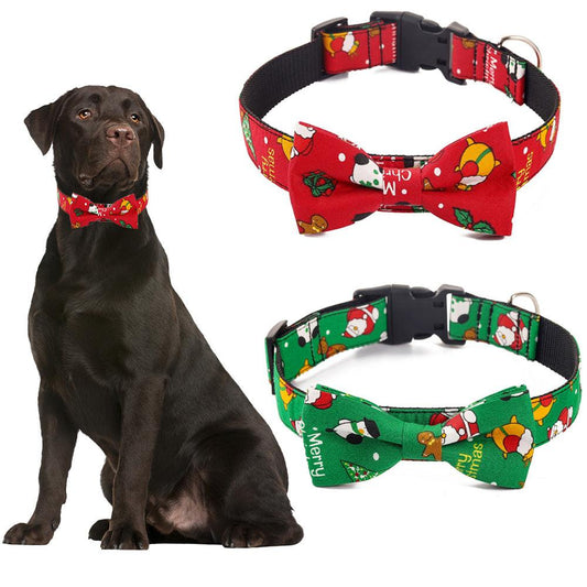 Festive Printed Christmas Dog Collar - Stylish Pet Accessory For The Holiday Season-0