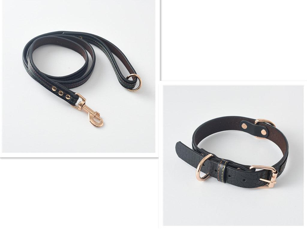 Ultimate Pet Walking Set: Stylish Pu Leash And Collar Combo-4