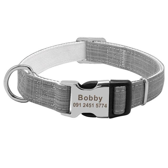 Personalized Engraved Dog Tag Collar - Customizable Nylon Collar For Medium To Large Dogs-5