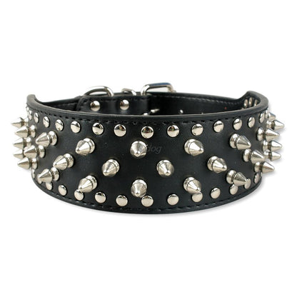Rugged Rivet-Embellished Collar For Large Dogs-4