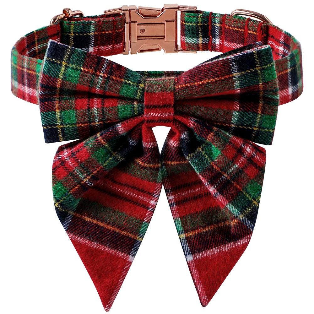 Festive Holiday Dog Collar With Rose Gold Buckle-2
